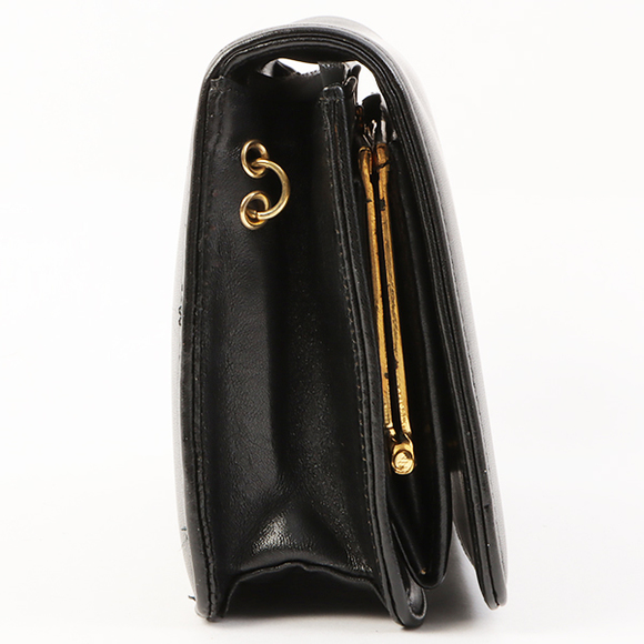 DIOR Logo Plate Metal Clasp Pocket Shoulder Bag Black - Picture 4 of 16